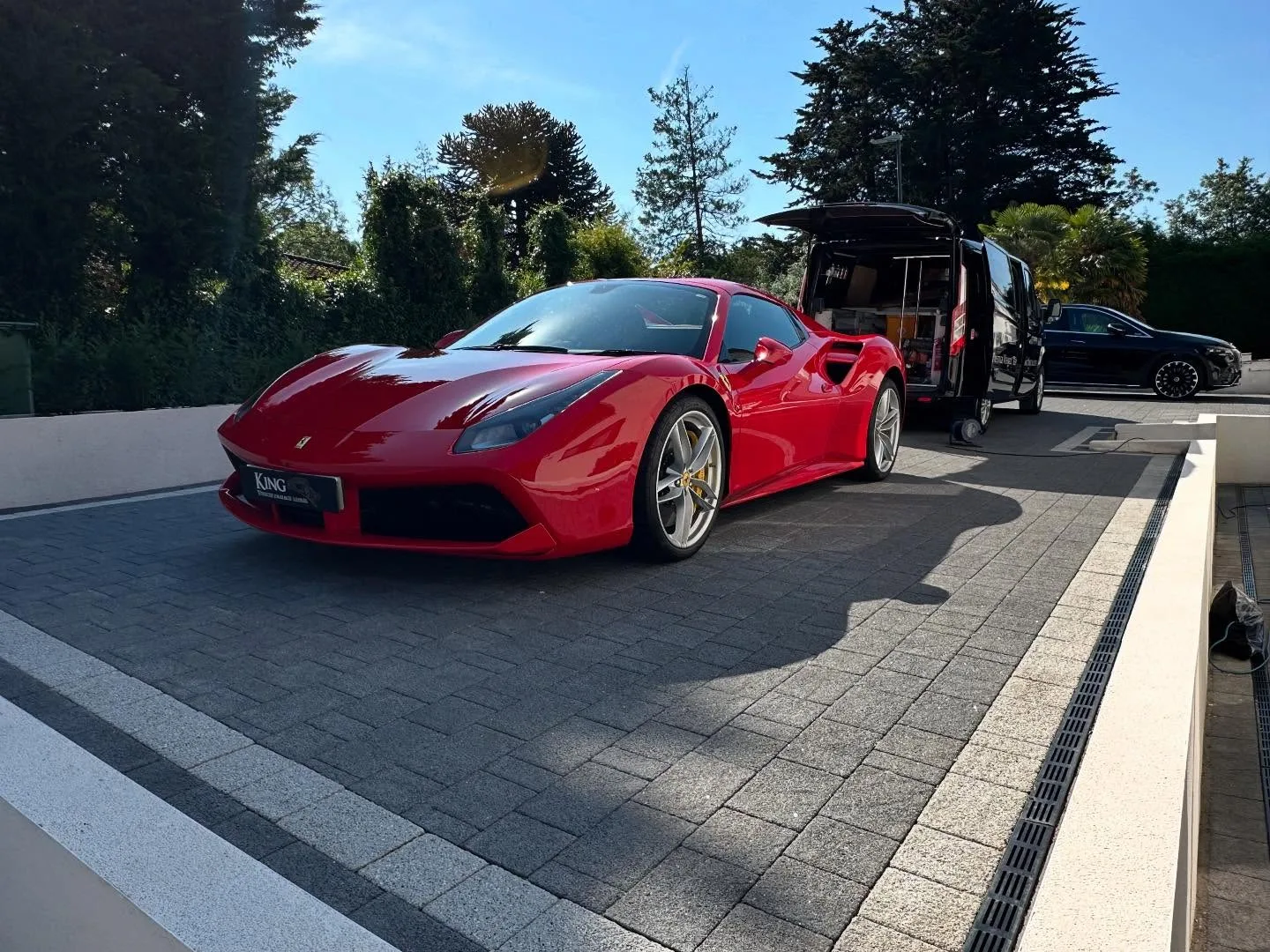 Ferrari with the King mobile van on site