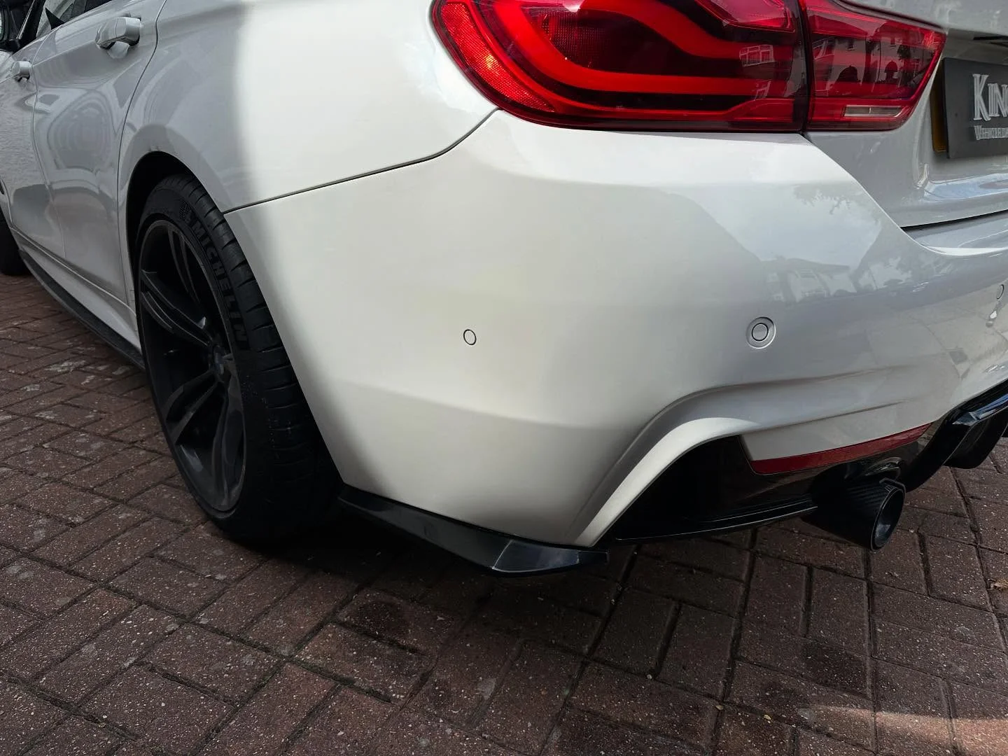 White BMW bumper after King bodywork repair